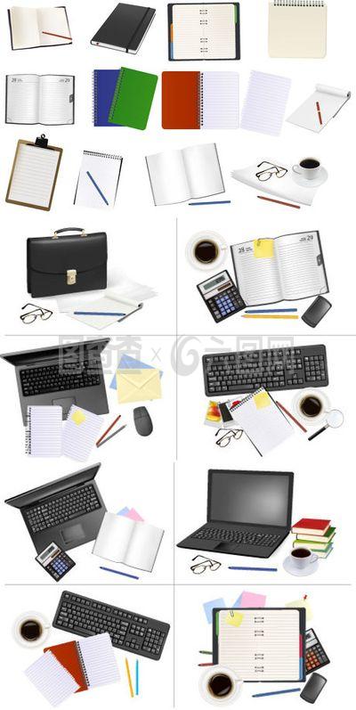 辦公用品公文包與儀器儀表的免費(fèi)矢量素材資源